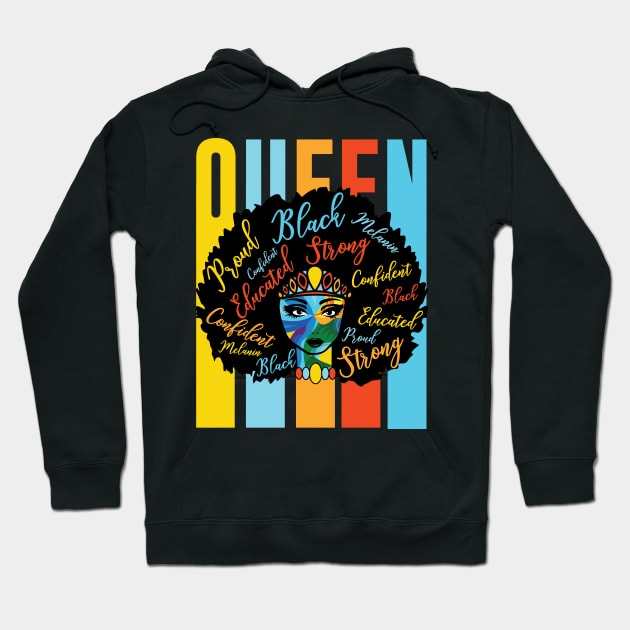 Black Queen African American Pride Power Love Hoodie by Funnyawesomedesigns